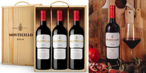 Chollo Pack de 3 botellas de vino tinto Montecillo Crianza con DOCa Rioja de 75 cl en estuche de madera