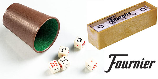 Chollo Set Fournier con cubilete y dados de póker