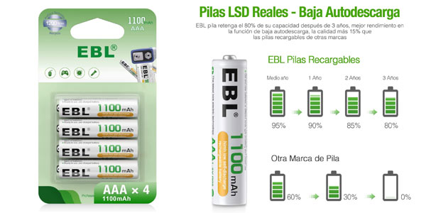 EBL pilas recargables baratas