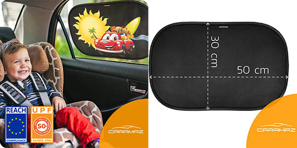 Pack x2 Parasoles de coche infantiles con protección UV