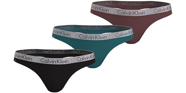 Pack x3 Tangas Calvin Klein Thong para mujer