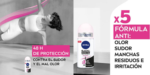 Pack x6 Desodorante roll-on Nivea Black & White Invisible Original de 50 ml barato