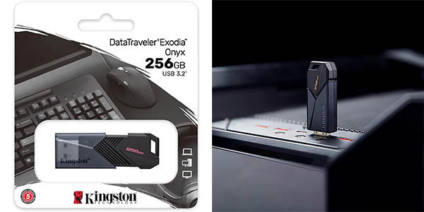 Pendrive Kingston DataTraveler Exodia Onyx DTXON USB 3.2 Gen 1 de 256 GB