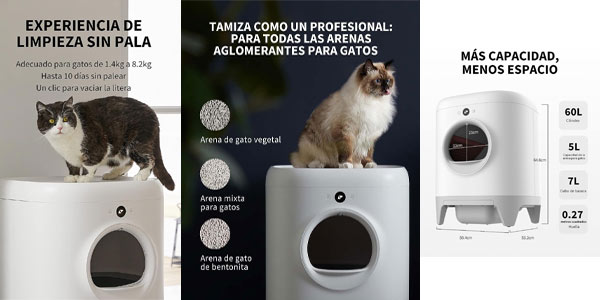 500€ 🐈 Arenero Automático para Gatos con Autolimpieza y sin