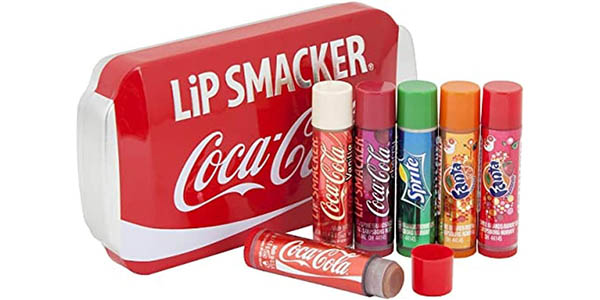 Caja de metal Coca-Cola Lip Smacker con 6 bálsamos labiales