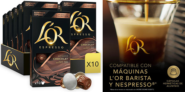 Chollo Pack x 100 Cápsulas de café L'Or Espresso Chocolat