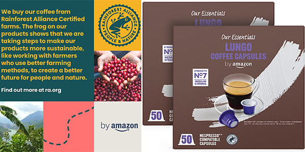 Chollo Pack de 100 cápsulas de café Our Essentials by Amazon Lungo 