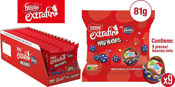 Chollo Pack de 16 bolsas de Mini Huevos Nestlé Extrafino con Smarties 