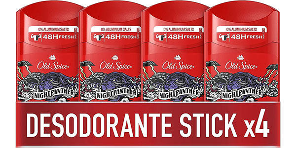 Chollo Pack x4 Desodorante en barra Old Spice Night Panther de 50 ml para hombre 