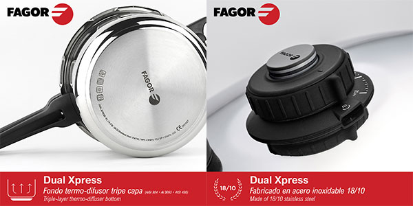 Olla a presión super rápida Fagor Dual Xpress de 6 litros barata