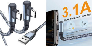 Pack x2 Cables Sweguard USB-C de 2 metros y con conector en ángulo