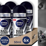 Chollo Pack x6 Desodorante antimanchas Nivea Men Black & White Invisible para hombre