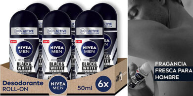 Chollo Pack x6 Desodorante antimanchas Nivea Men Black & White Invisible para hombre
