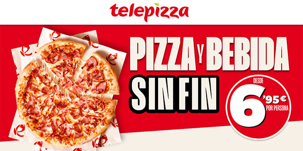 Pizza y Bebida SIN FIN en Telepizza 