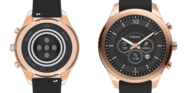 SkyBand Puro Cinturino In Silicone Per Fossil Gen 6 42mm - Classico E Comodo, Colore Bianco E Nero, Chiusura Con Fibbia In Acciaio, Unisex