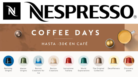 30€ de descuento al comprar 100 cápsulas Nespresso