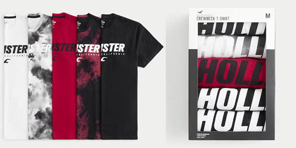 camisetas Hollister Logo básicas originales oferta