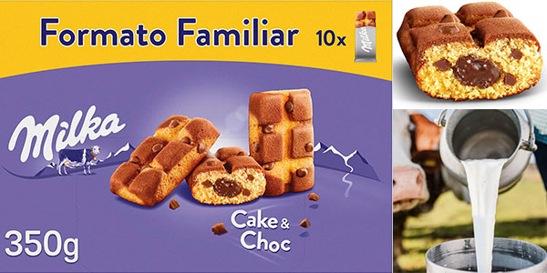 Chollo Pack x10 Bizcocho Milka Cake & Choc con pepitas de chocolate