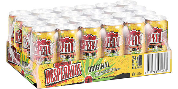 Chollo Pack de 24 latas de cerveza Desperados Original con tequila de 50 cl