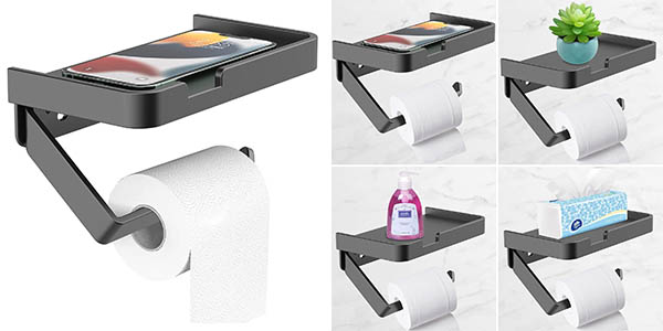 Eucomir portarrollos papel higiénico soporte smartphone oferta