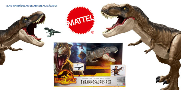 Dinosaurio articulado T-Rex Super Colosal Mattel barato