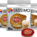 Pack 80x Cápsulas Café con leche Marcilla para cafeteras Tassimo