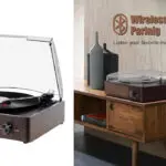 Tocadiscos vinilo reproductor vintage con Bluetooth y altavoces