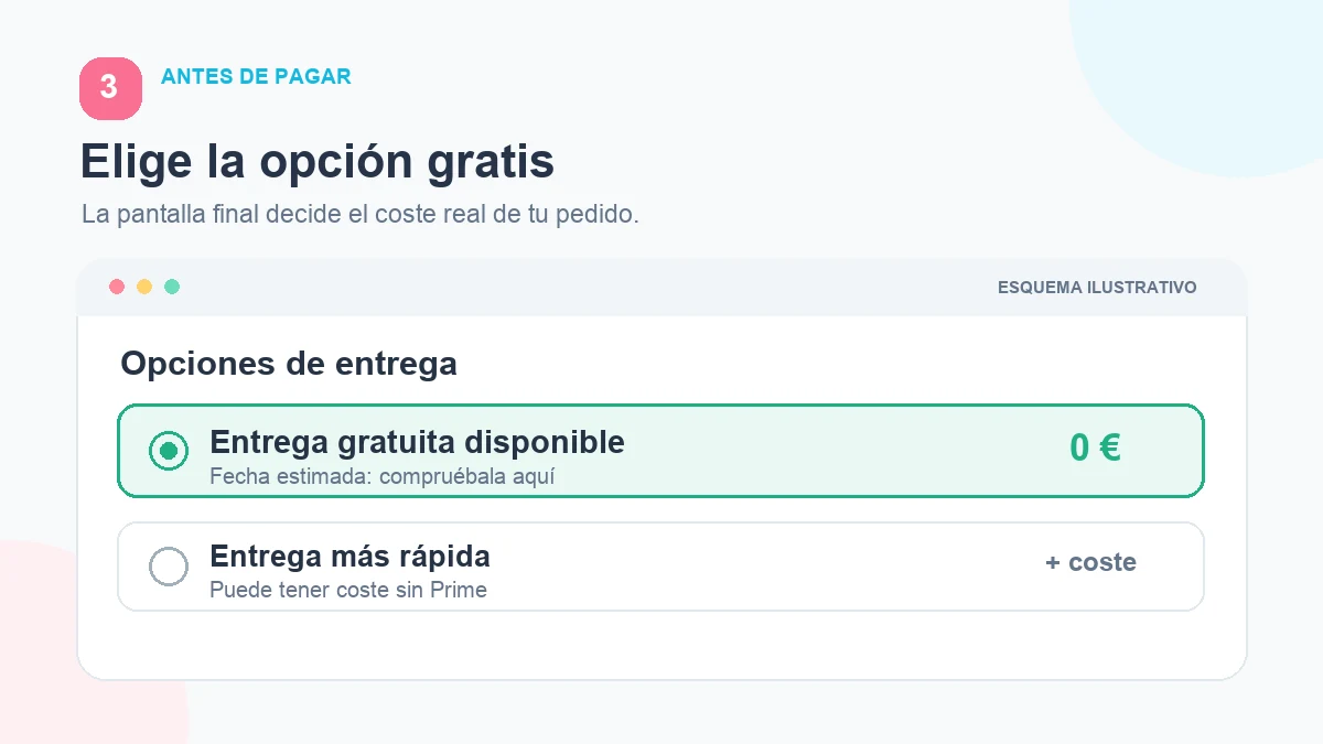 Esquema de selección de entrega gratuita y comprobación del coste de envío