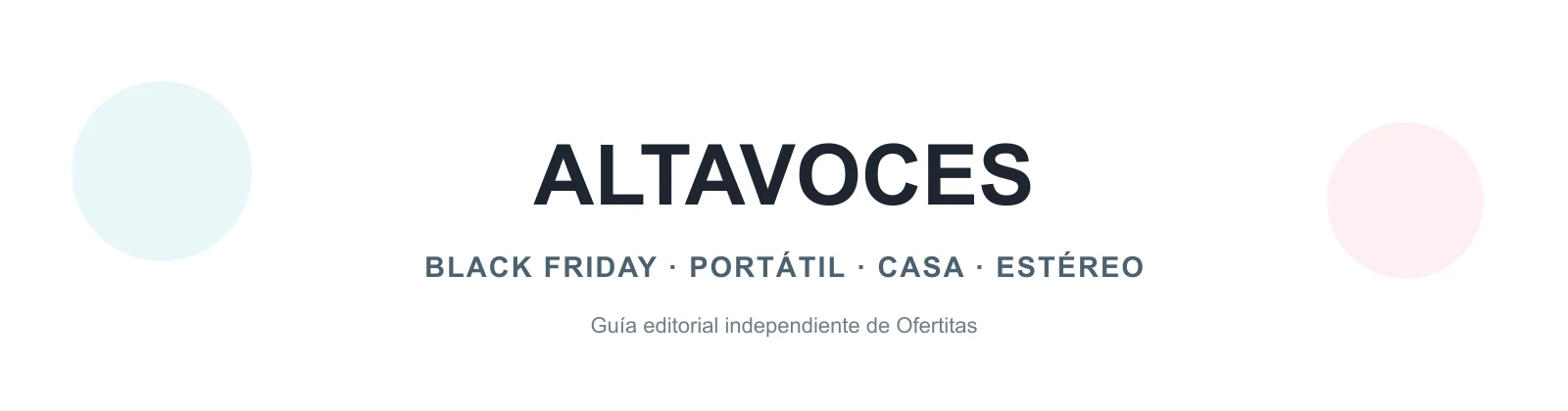 Cabecera editorial de altavoces para Black Friday