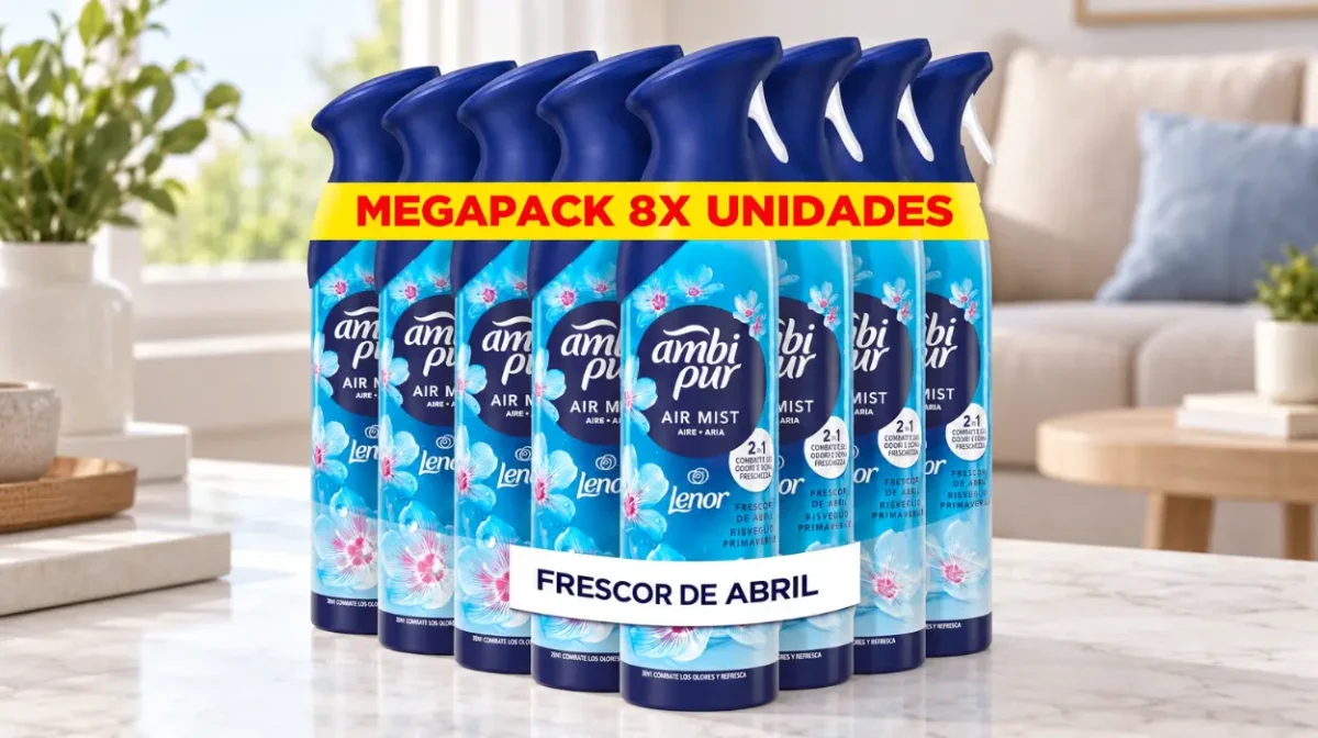 Pack x8 ambientador en spray Frescor de Abril de 185 ml