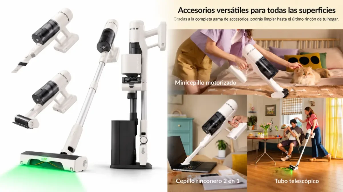 Aspiradora sin cable Roborock H60 con base de vaciado automático y batería extraíble de 60 min
