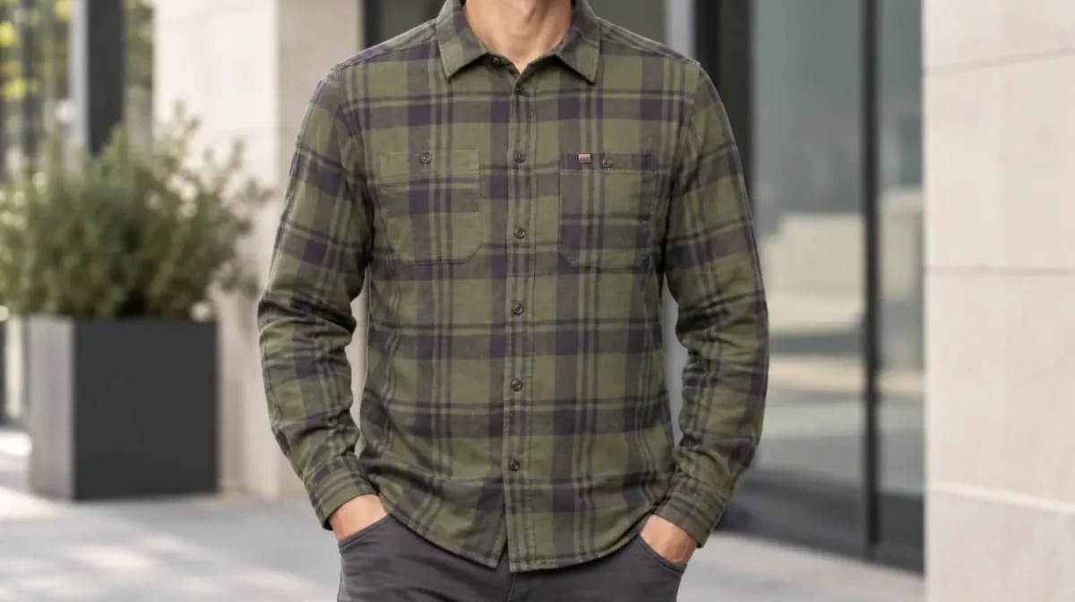 Camisa de franela Danish Endurance de algodón orgánico para hombre