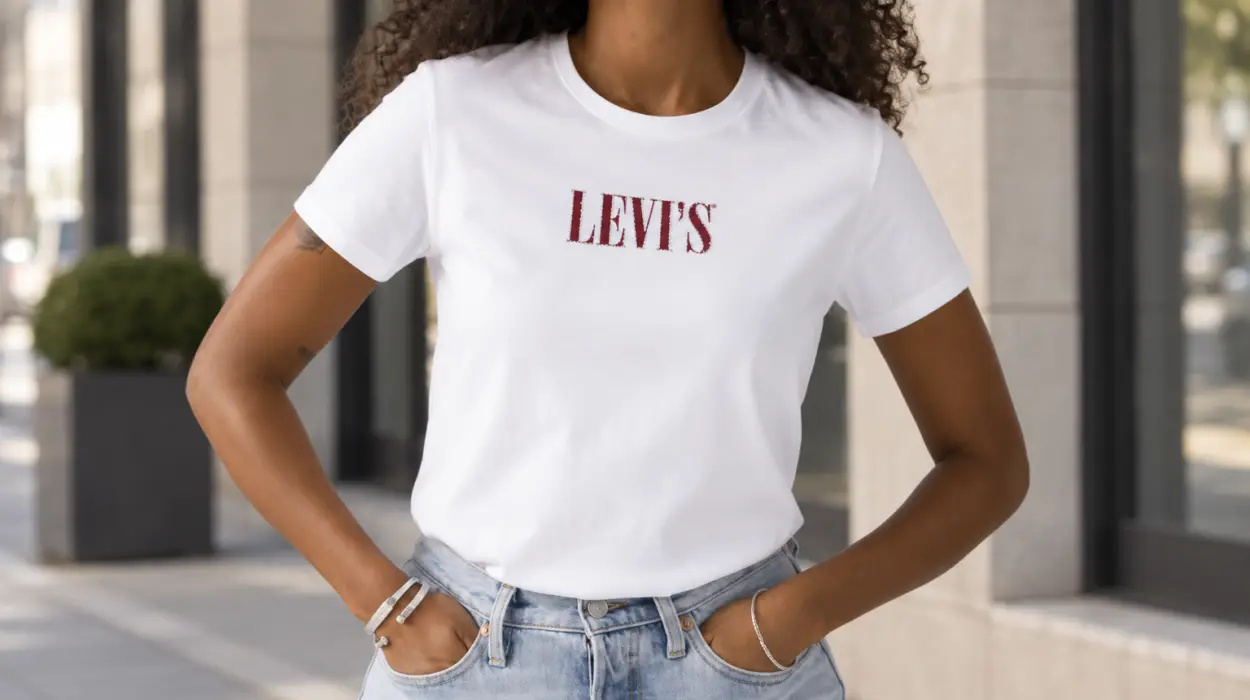 Camiseta Levi's The Tee Serif Stud Outline Brigh para mujer