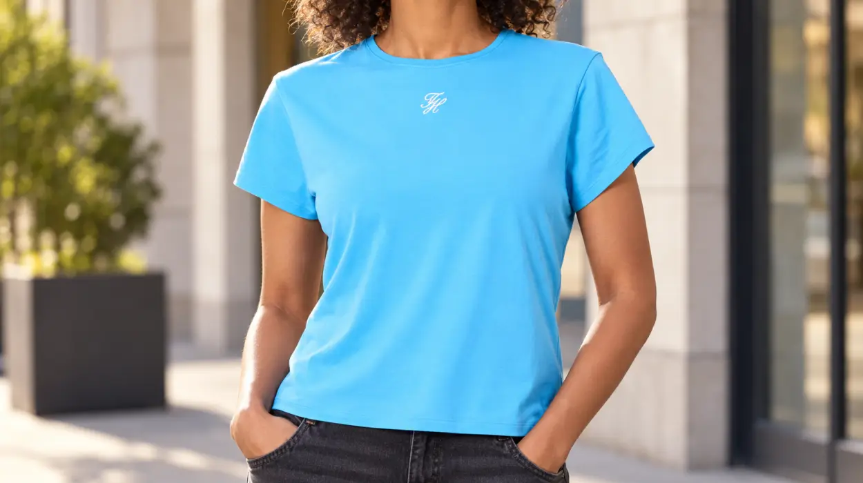 Camiseta Tommy Hilfiger TH Script Slim de manga corta para mujer