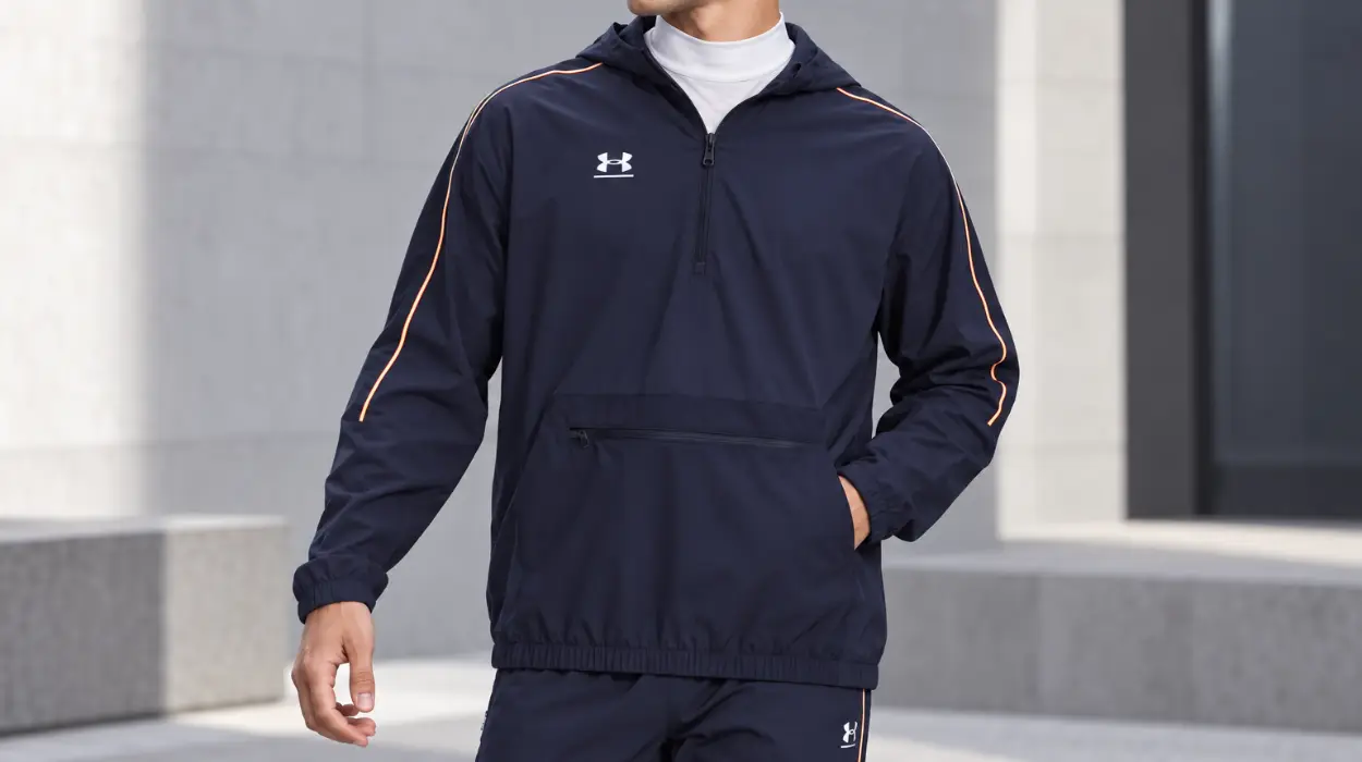 Chaqueta Under Armour UA Challenger Warmup para hombre con tejido ligero repelente al agua