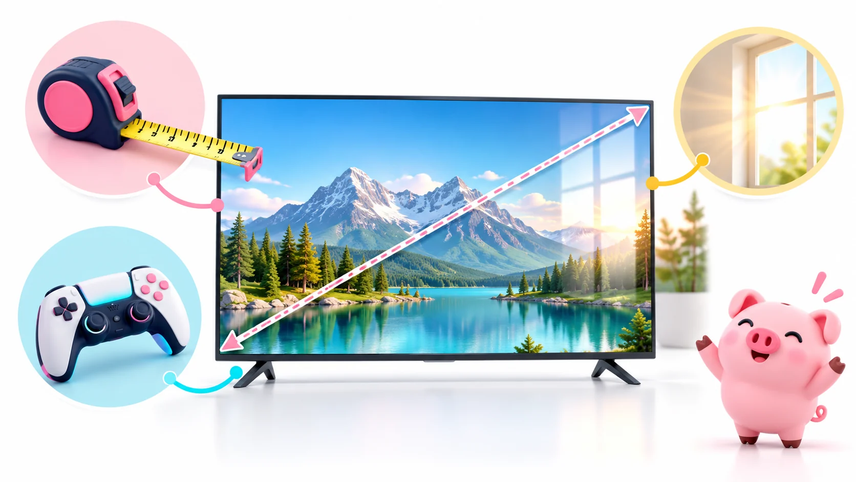 Televisor con cinta métrica, mando y luz de la habitación como criterios de elección