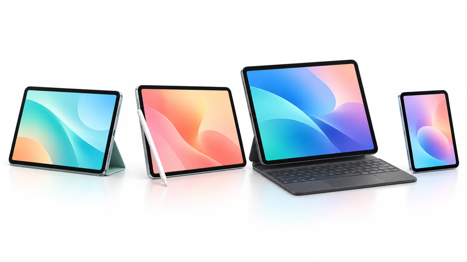 Cuatro formatos de iPad: básico, Air, Pro y mini