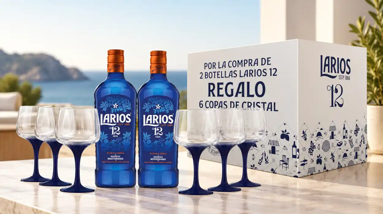 Pack x2 botellas de ginebra Larios 12 con 6 copas de regalo