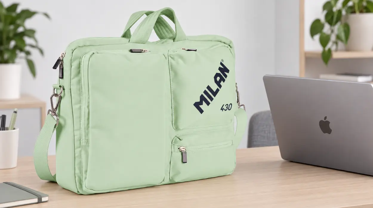 Maletín para portátil MILAN colección 430 verde, con correa ajustable