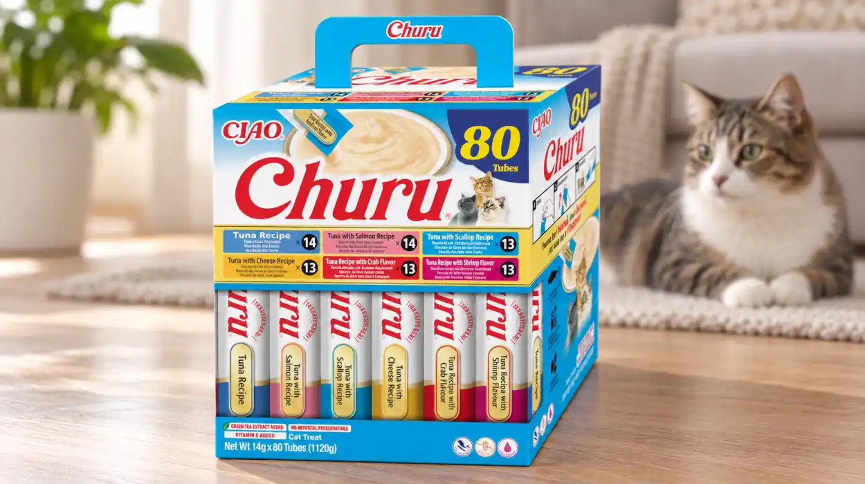 Pack x80 snacks para gatos INABA Churu sabor atún de 14 g