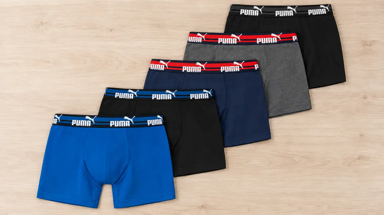 Pack x5 calzoncillos tipo bóxer Puma de algodón elástico para hombre