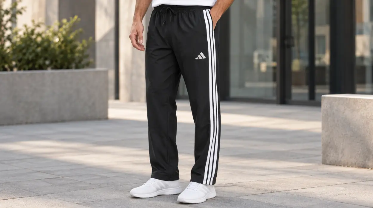 Pantalón adidas Essentials Stanford Open Hem 3 Bandas para hombre, con cintura elástica y cordón