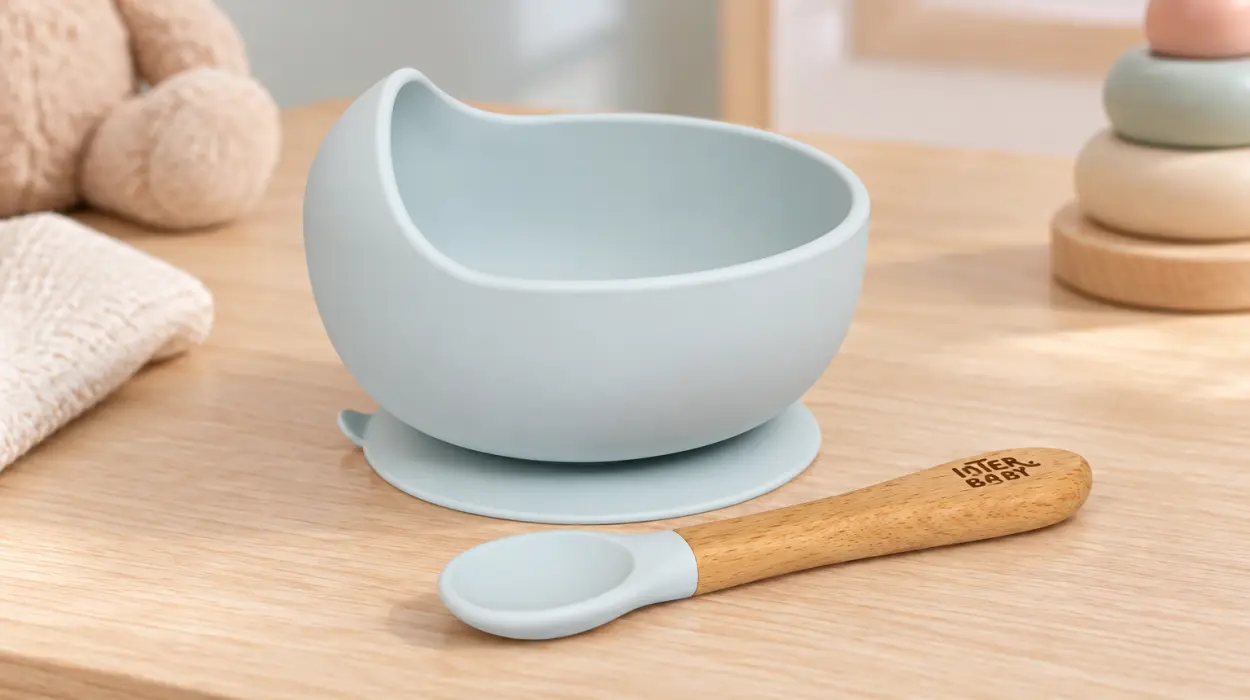 Cuenco y cuchara infantil Interbaby de silicona