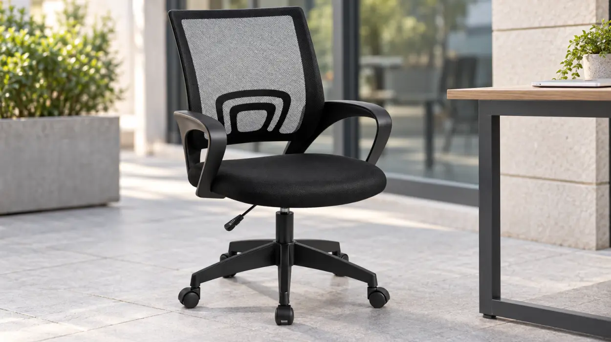 Silla de oficina T-LoVendo con soporte lumbar, respaldo de malla y altura regulable