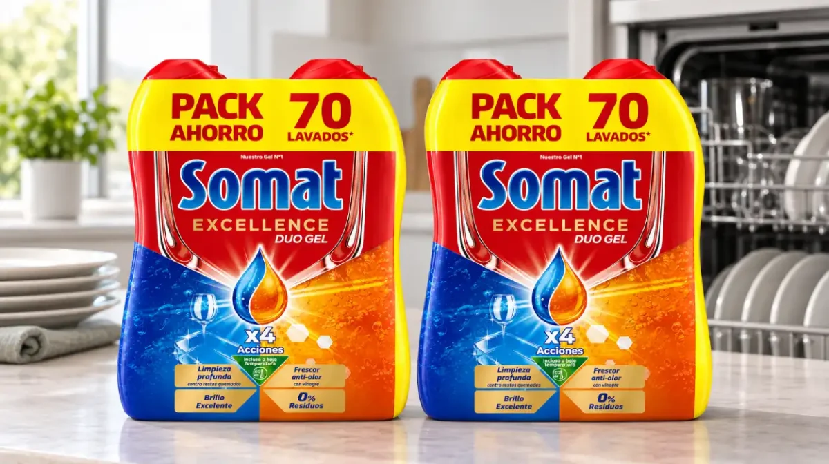 Pack x4 Gel para lavavajillas Somat Excellence Duo Gel (70 lavados)
