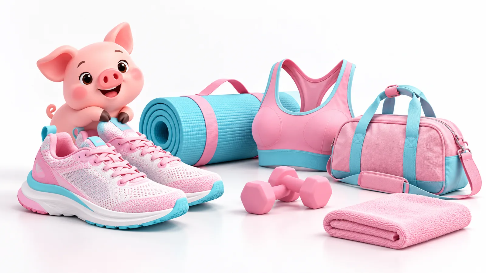 Comparación ilustrada de zapatillas, ropa y accesorios deportivos
