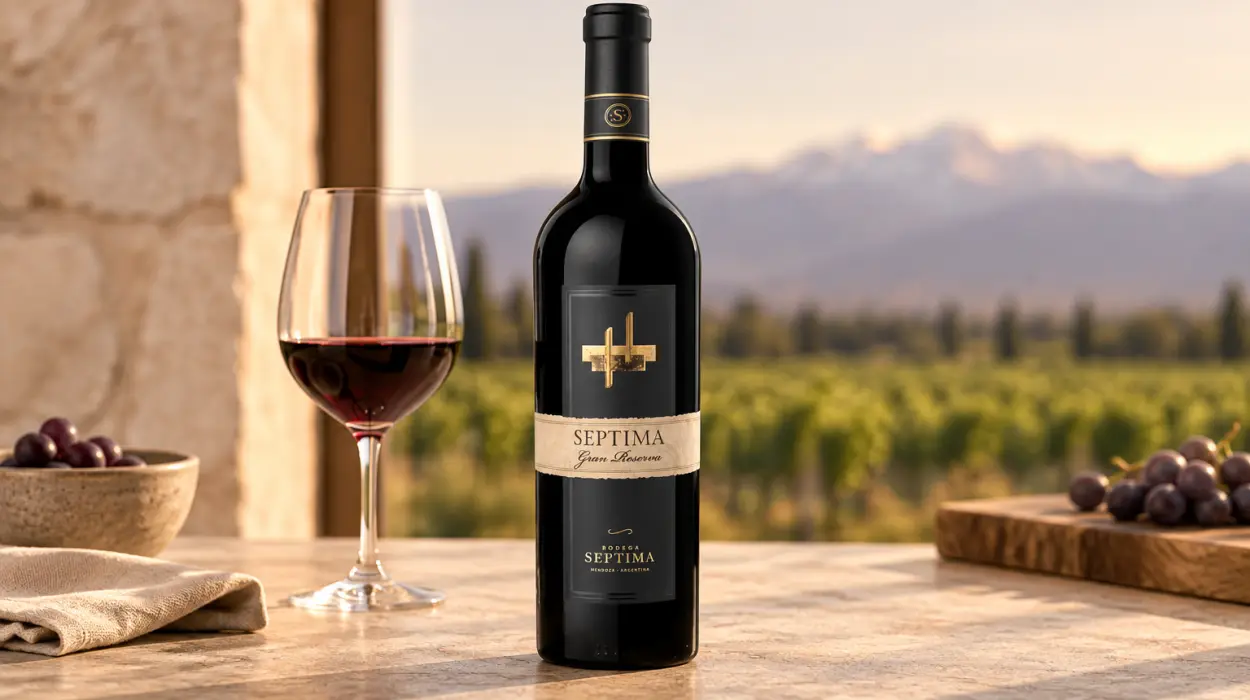 Vino tinto Séptima Gran Reserva de Mendoza, Argentina, en botella de 75 cl
