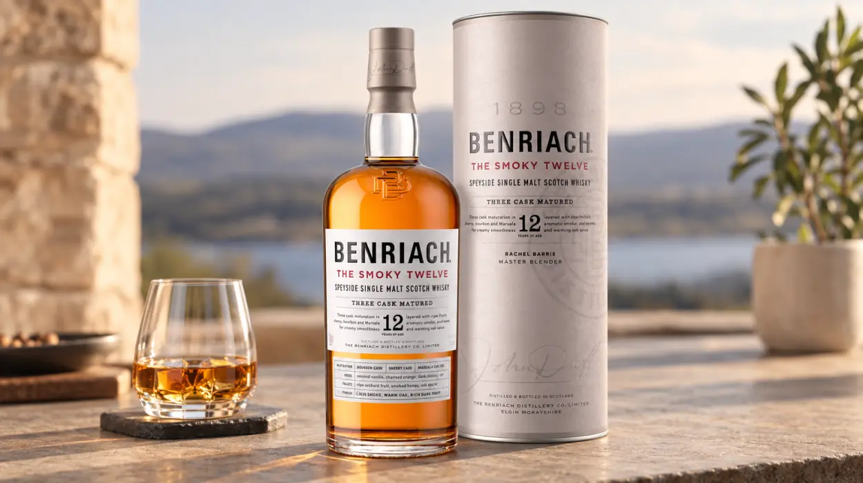 Whisky escocés BenRiach The Smoky Twelve de 12 años y 700 ml, con estuche regalo