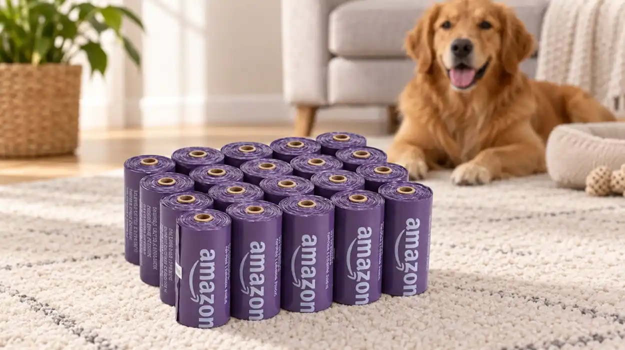 Pack x300 bolsas para excrementos de perro Amazon Basics con aroma a lavanda