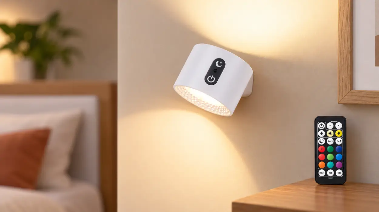 Lámpara de pared LED LuminexDesigns AURI WL01 recargable con mando a distancia